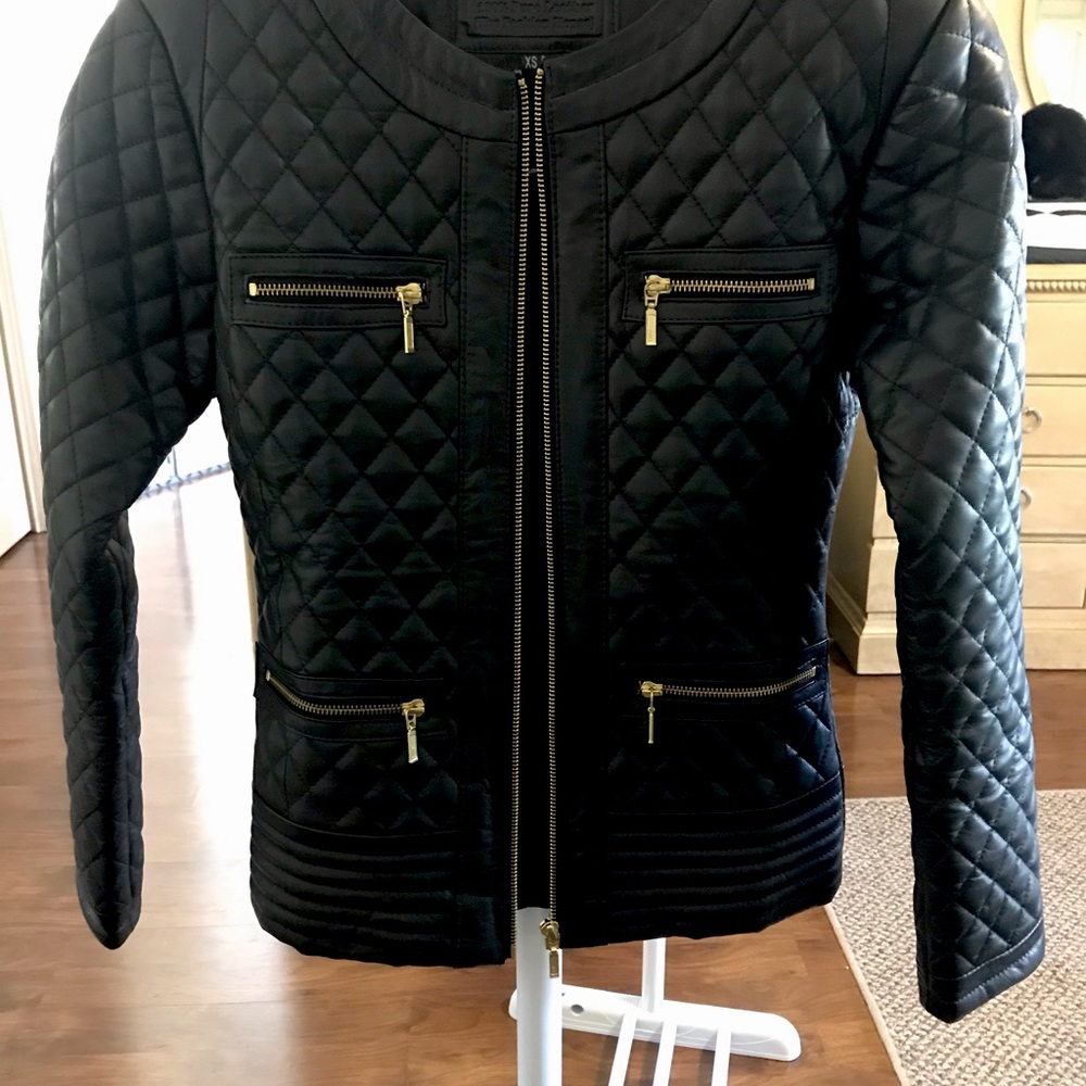NWOT quilted black moto jacket xs